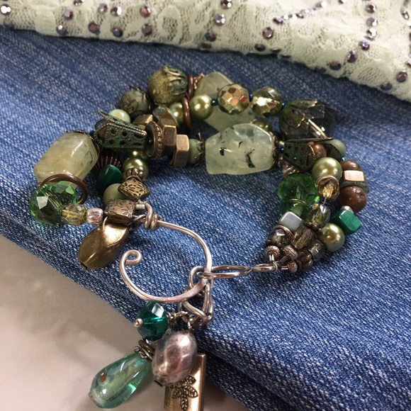 Hand Crafted Agate Nuts Bronze Quality Bracelet 🍃 - Picture 5 of 7